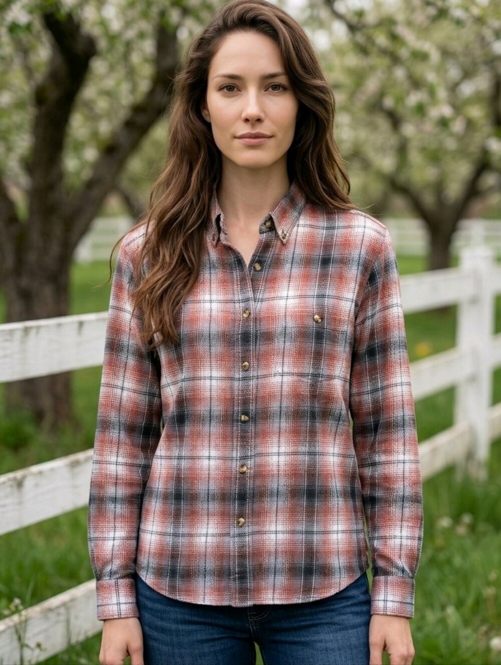 Trader Bay Plaid Button-Down Shirt - Classic Casual #LS13